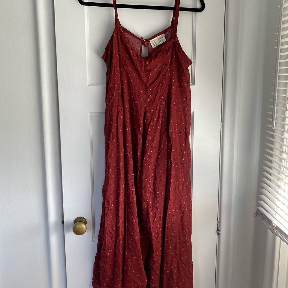 Red floral romper